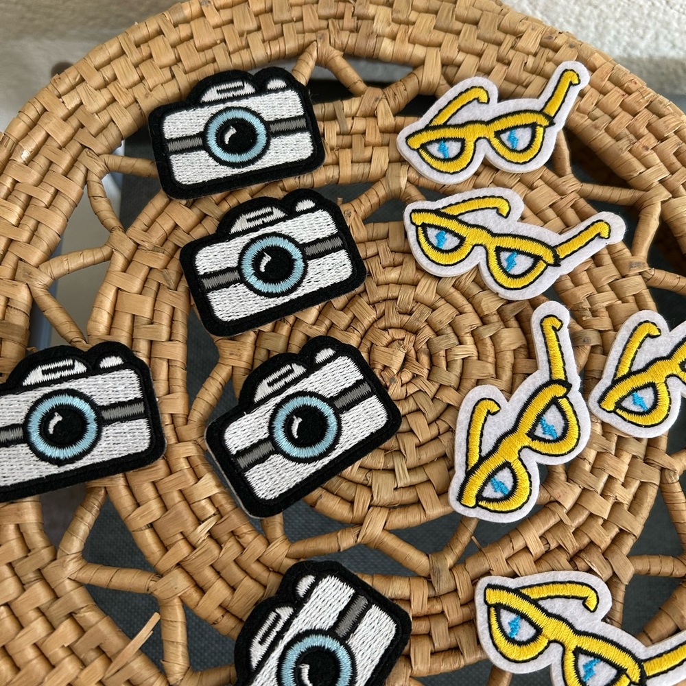Camera and Sunglasses iron on  Patches